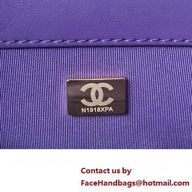 Chanel Lambskin  &  Gold-Tone Metal Baguette Bag AS4611 purple 2024